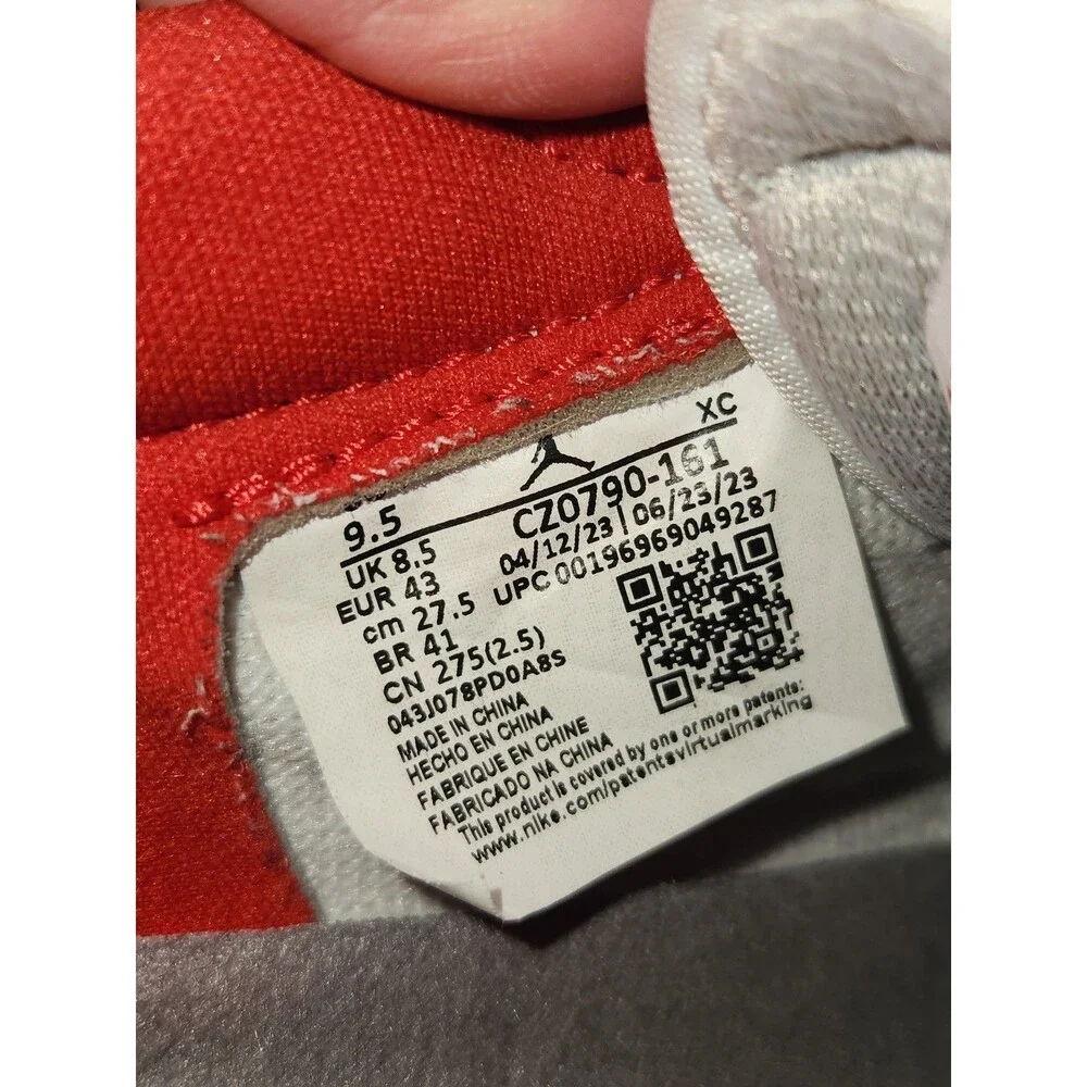 Nike Air Jordan 1 Low OG Sneakers | White University Red | 2023 | M9.5